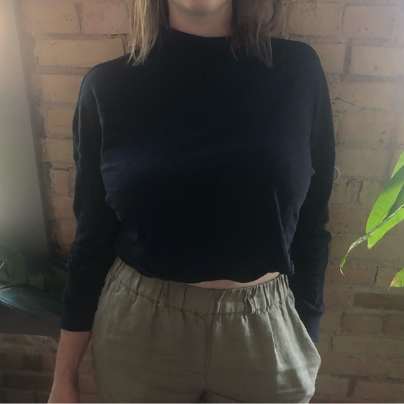 Funnel Neck Drop Shoulder Tee - Picture 4 of 6